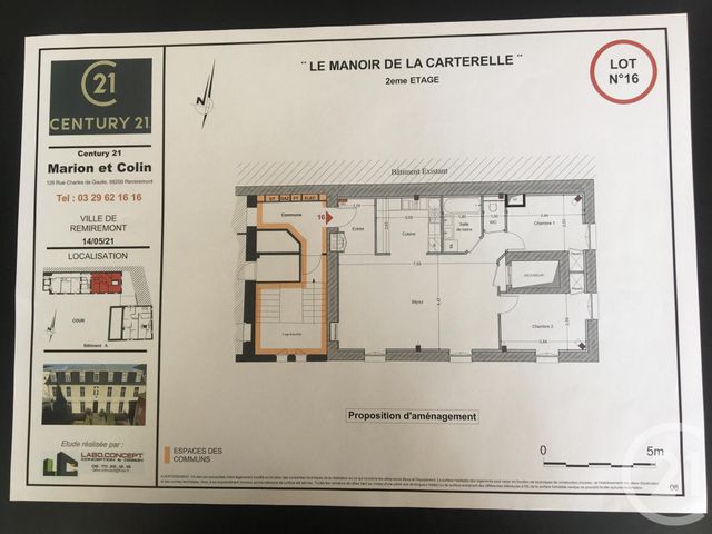 Appartement F3 à vendre - 2 pièces - 81.0 m2 - REMIREMONT - 88 - LORRAINE - Century 21 Marion Et Colin