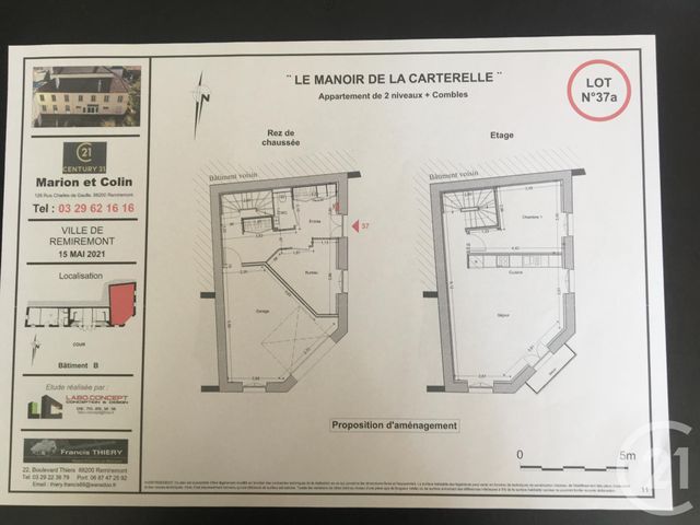 Appartement F3 à vendre - 3 pièces - 127.0 m2 - REMIREMONT - 88 - LORRAINE - Century 21 Marion Et Colin